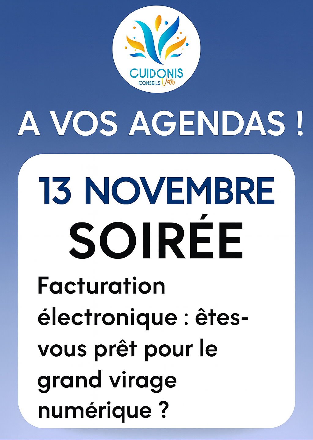 Soirée réseautage du 13 Novembre 2025 : Repas et atelier sur la facturation électronique